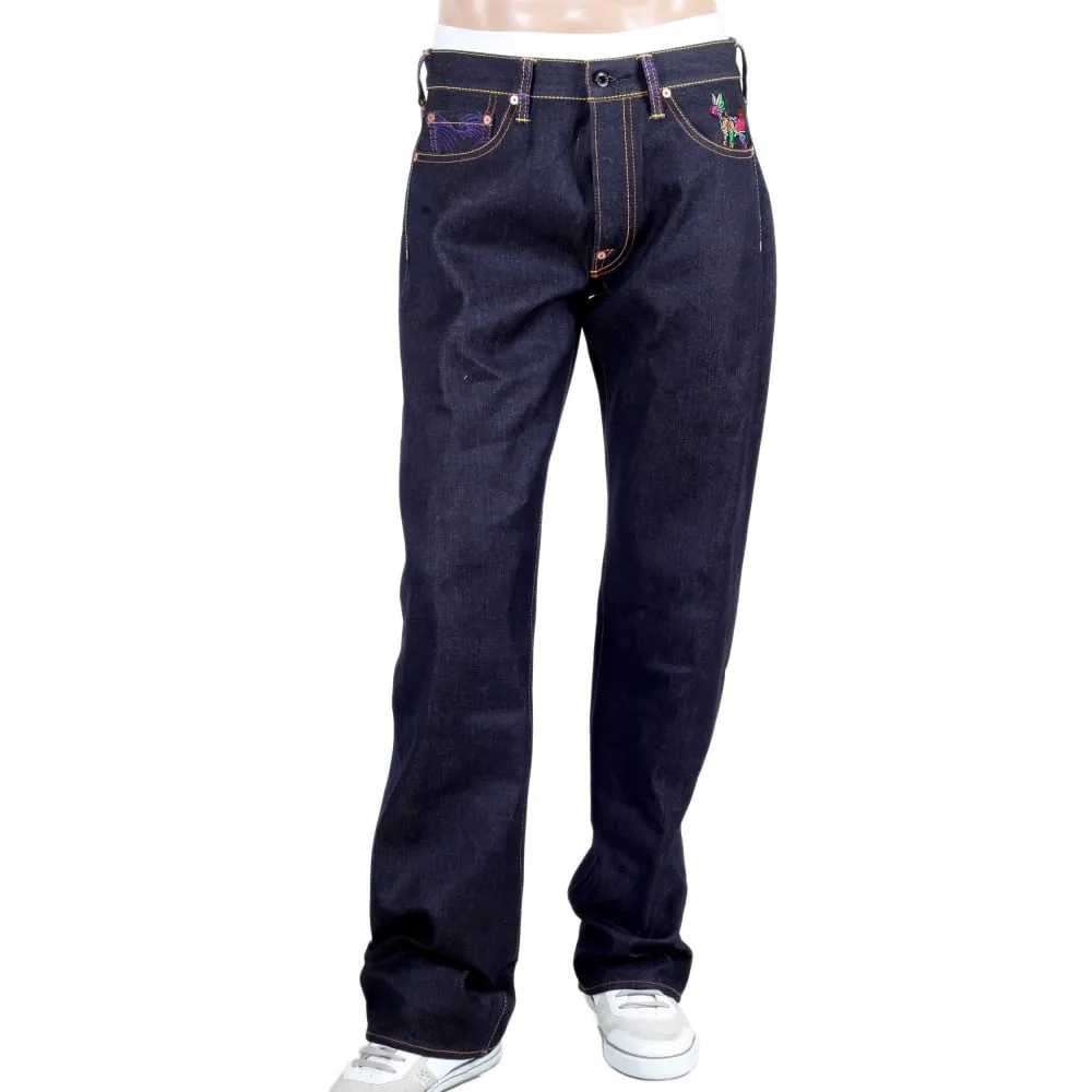 Oroginal Cut Horse and Sword Dark Indigo Raw Denim Jeans