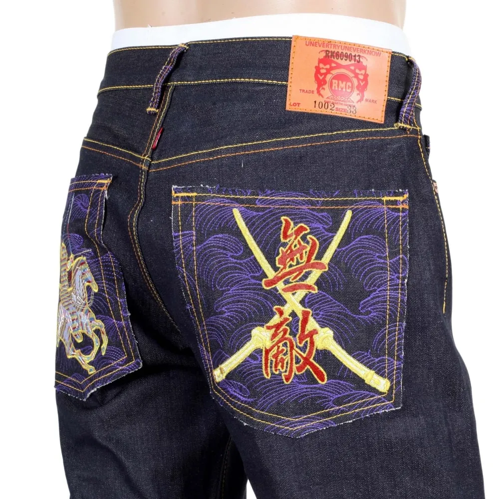 Oroginal Cut Horse and Sword Dark Indigo Raw Denim Jeans