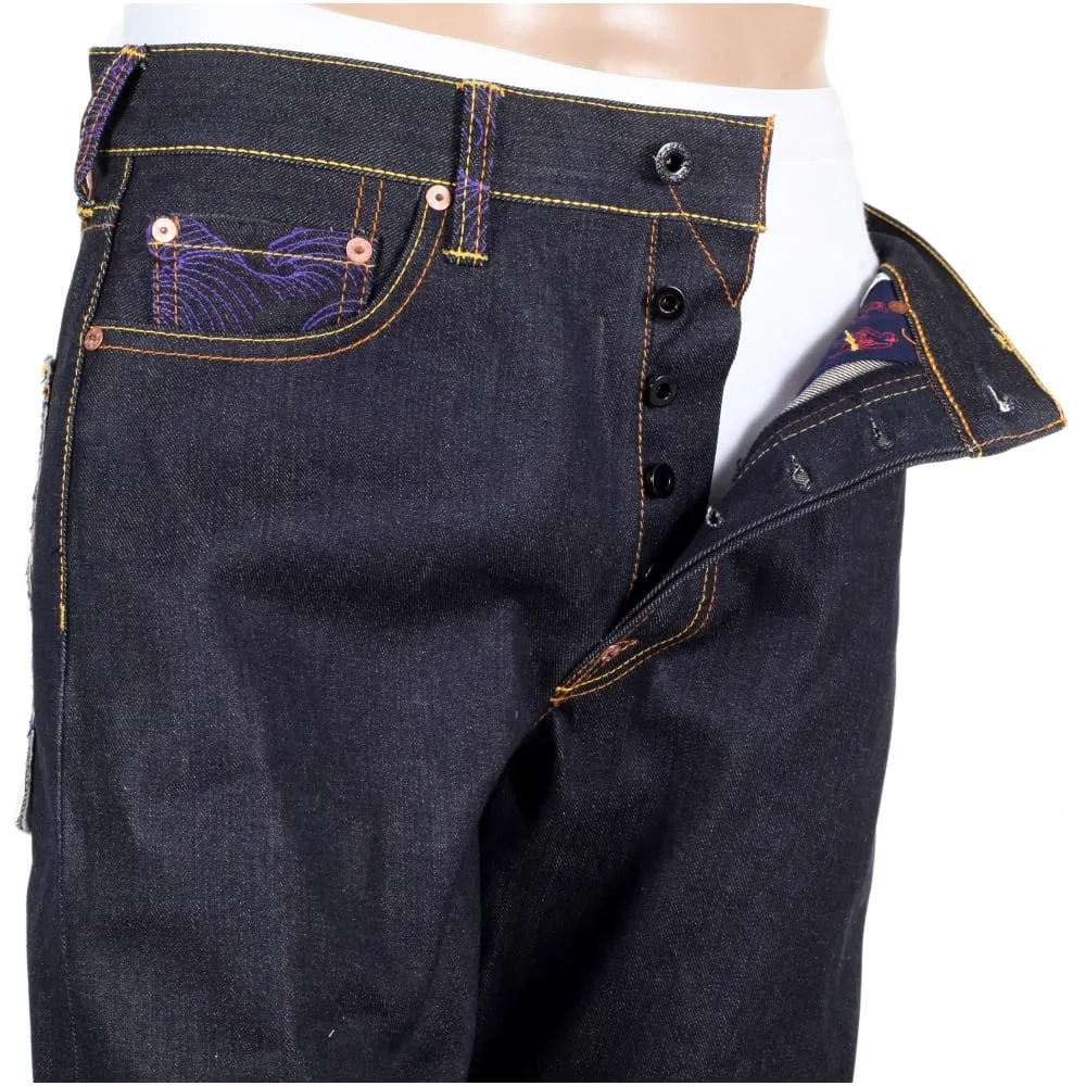 Oroginal Cut Horse and Sword Dark Indigo Raw Denim Jeans