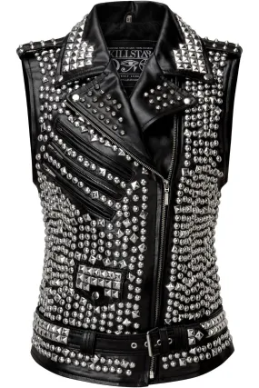 Overload II Vegan Leather Studded Vest