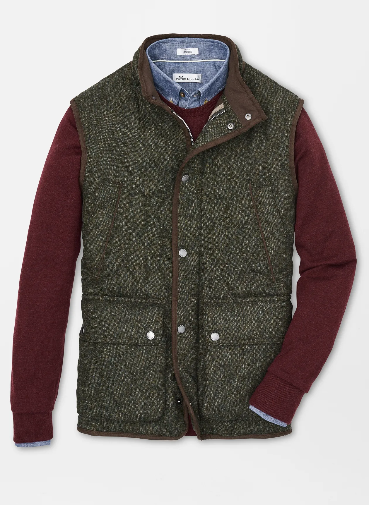 Peter Millar Delta Shetland Vest- Moss 