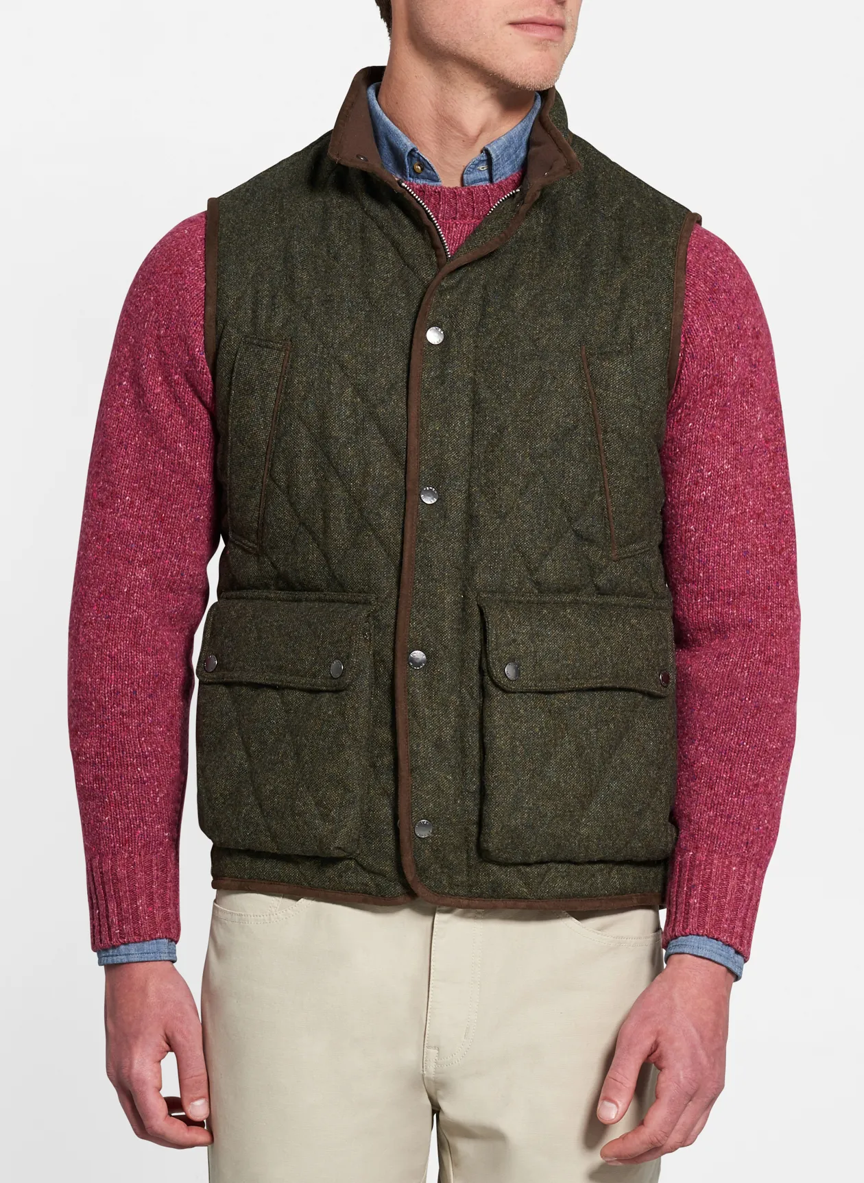 Peter Millar Delta Shetland Vest- Moss 