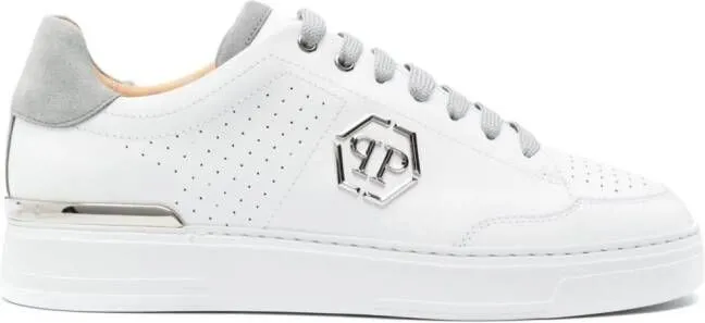 Philipp Plein Hexagon leather sneakers White