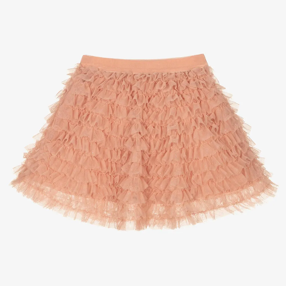 Pink Ruffled Tulle Skirt