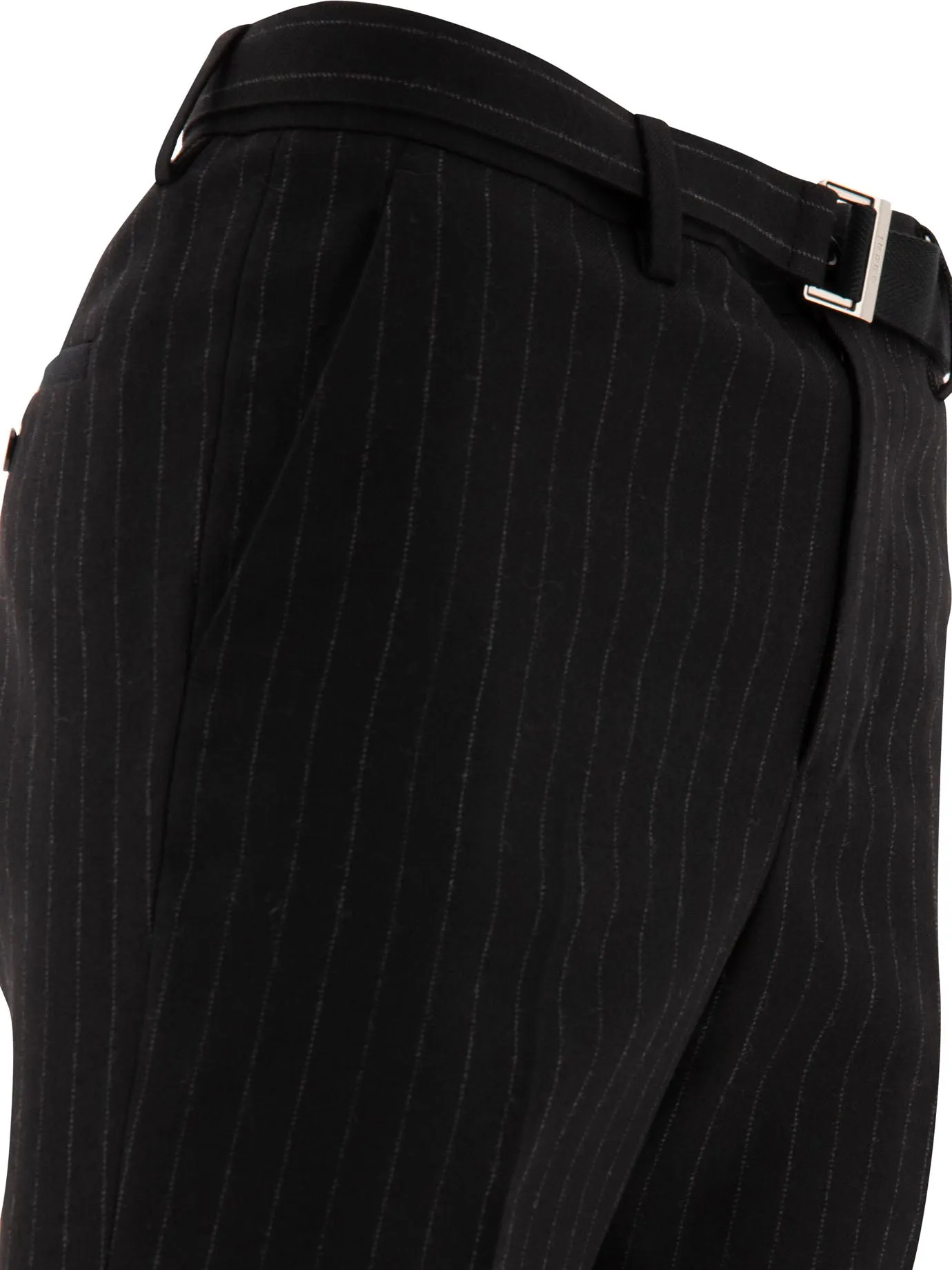 Pinstriped Trousers Black