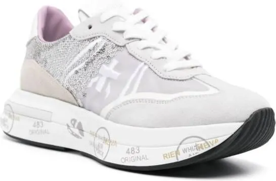 Premiata Cassie sequin-embellished sneakers Grey