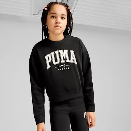 PUMA SQUAD Crew Sweat - Girls 8-16 years | PUMA Black | PUMA Winter Layers | PUMA 