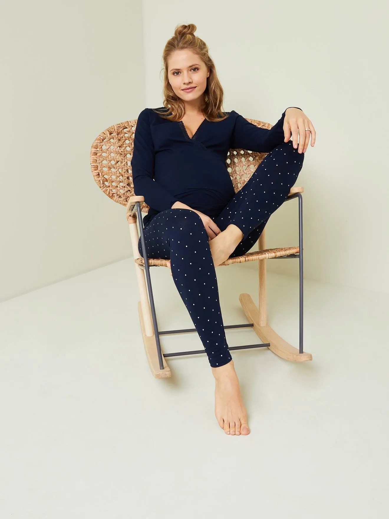 Pyjamas, Maternity & Nursing Special - dark blue/print