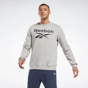 Reebok Identity Fleece Crew Sweatshirt Medium Grey Heather/Black