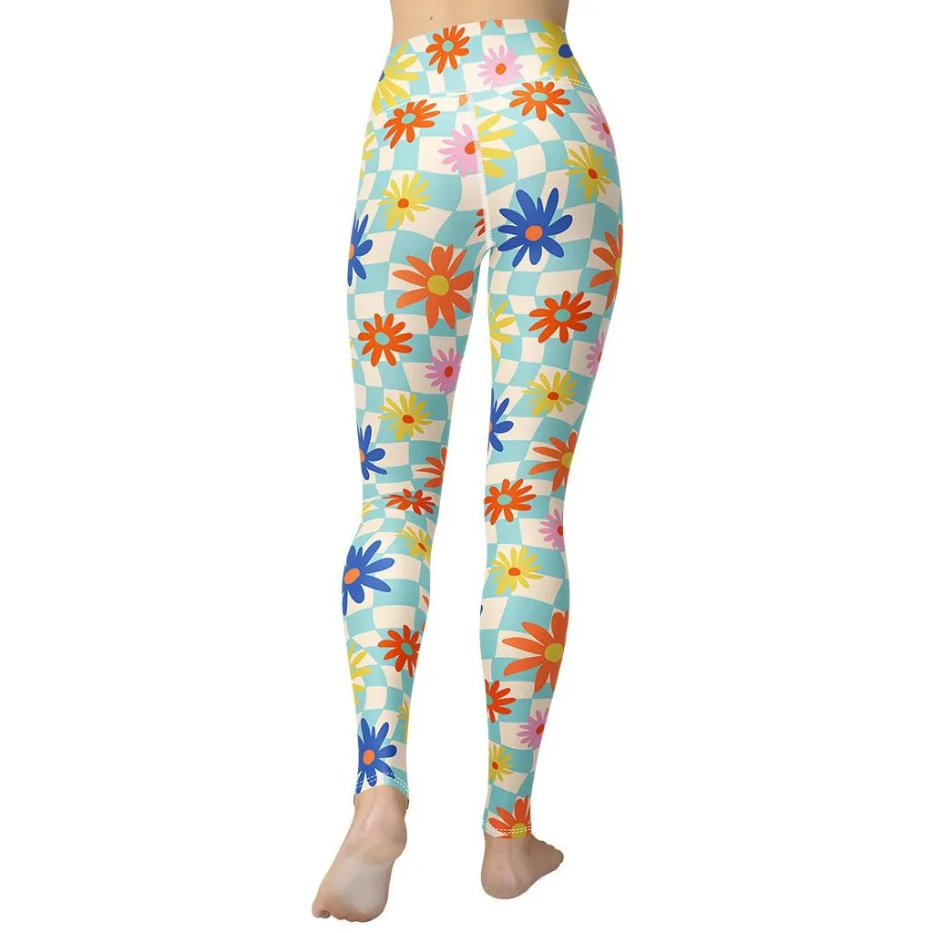 Retro Daisy Yoga Leggings