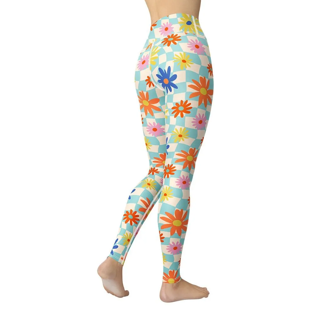 Retro Daisy Yoga Leggings