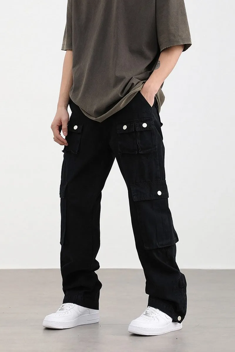 Retro Washed Multi Pocket Trousers