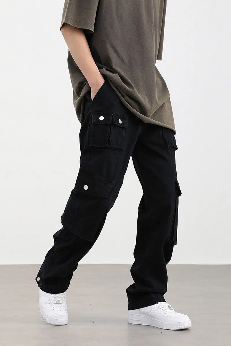 Retro Washed Multi Pocket Trousers