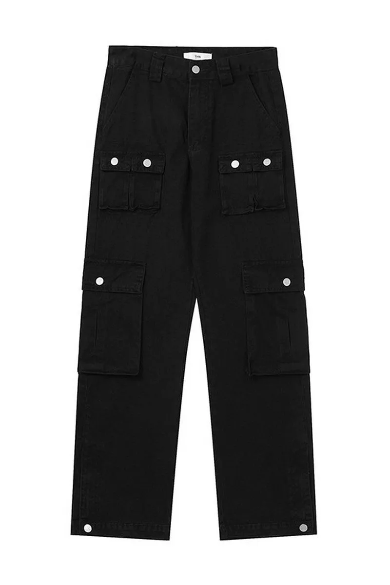 Retro Washed Multi Pocket Trousers