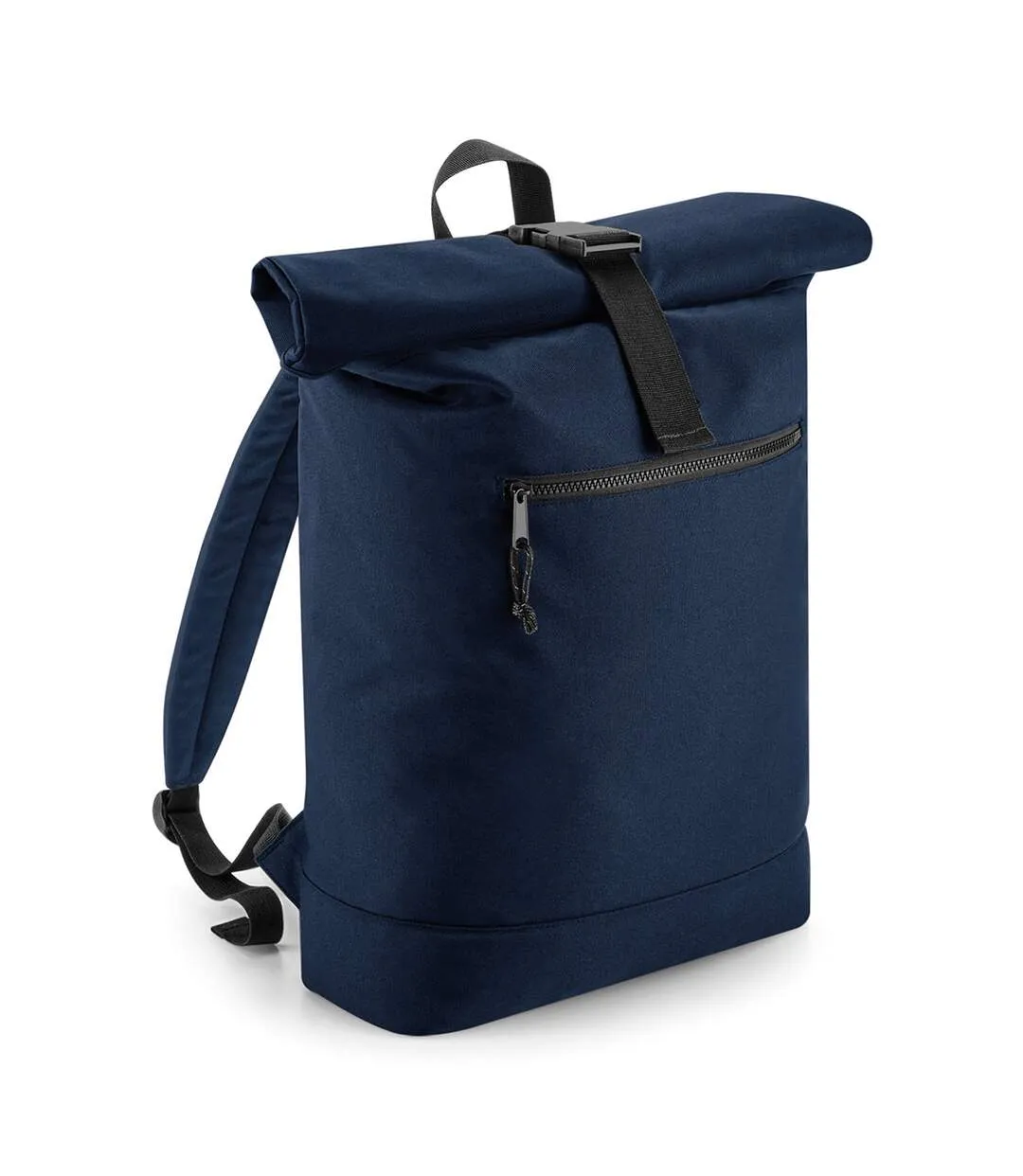 Rolled top recycled backpack one size navy Bagbase