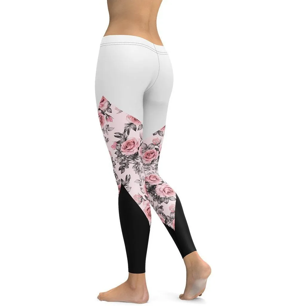 Rose Color Block Leggings