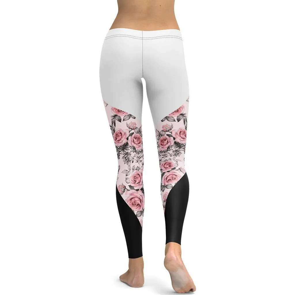 Rose Color Block Leggings