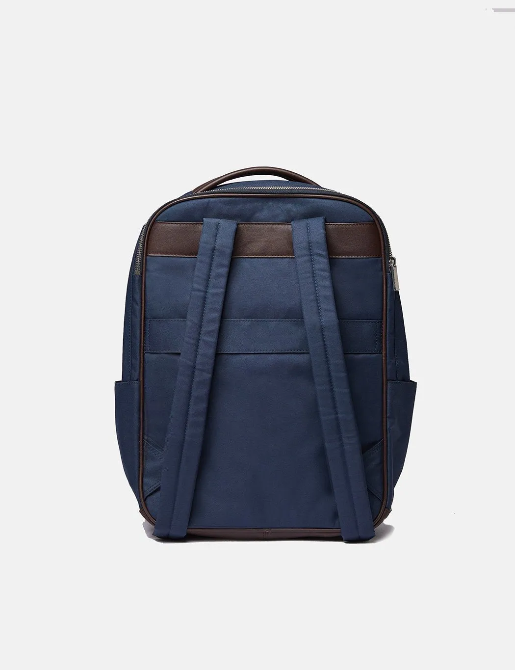 Sandqvist Folke Backpack (Leather/Polyester) - Navy Blue/Brown