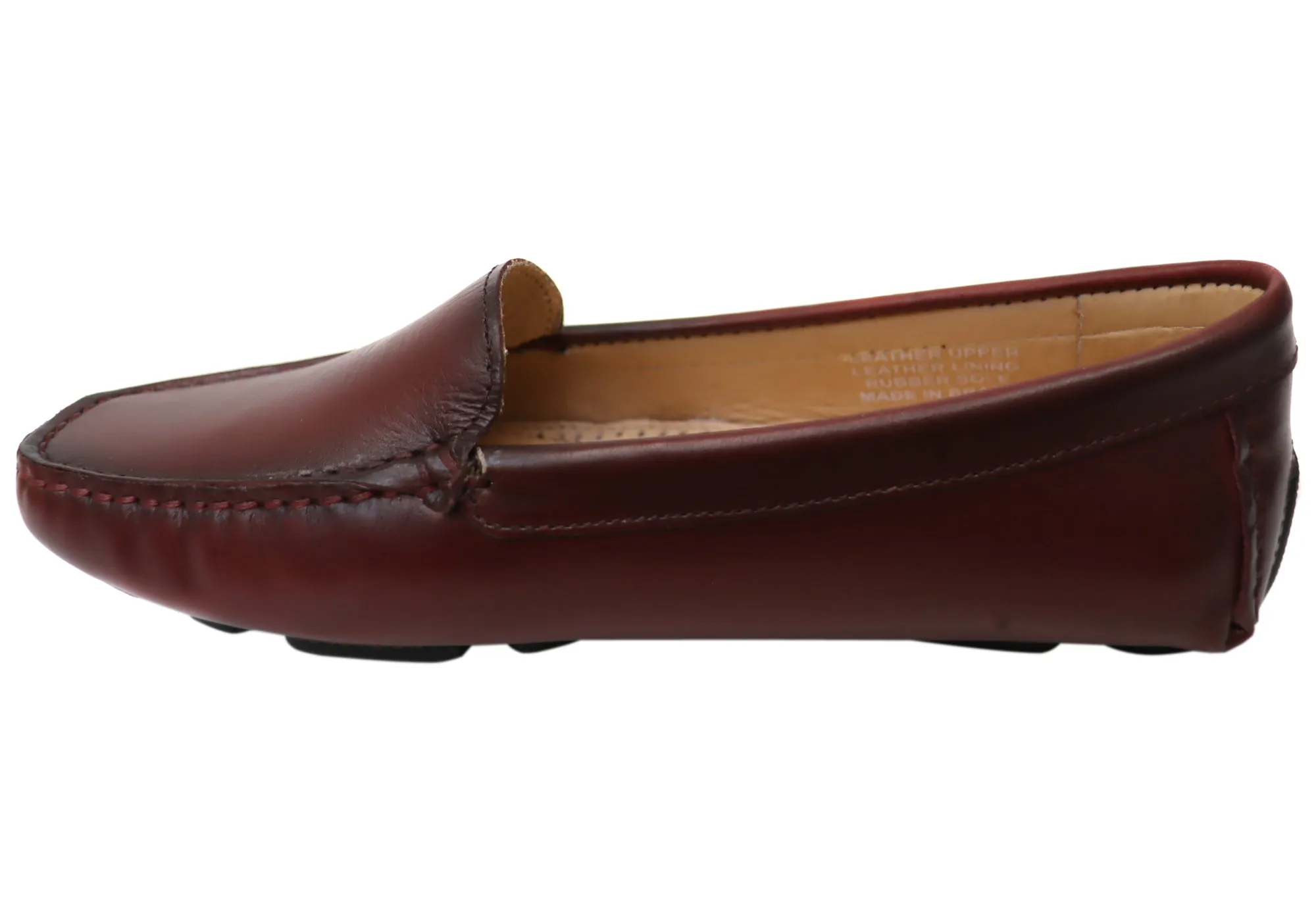 Savelli Linda Womens Comfort Leather Loafer Shoes Made In Brazil