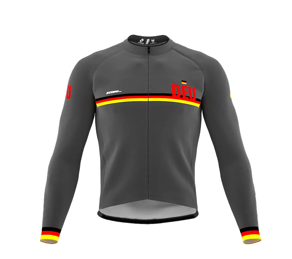 ScudoPro Pro Thermal Long Sleeve Cycling Jersey Country CODE Germany Gray | Men and Women