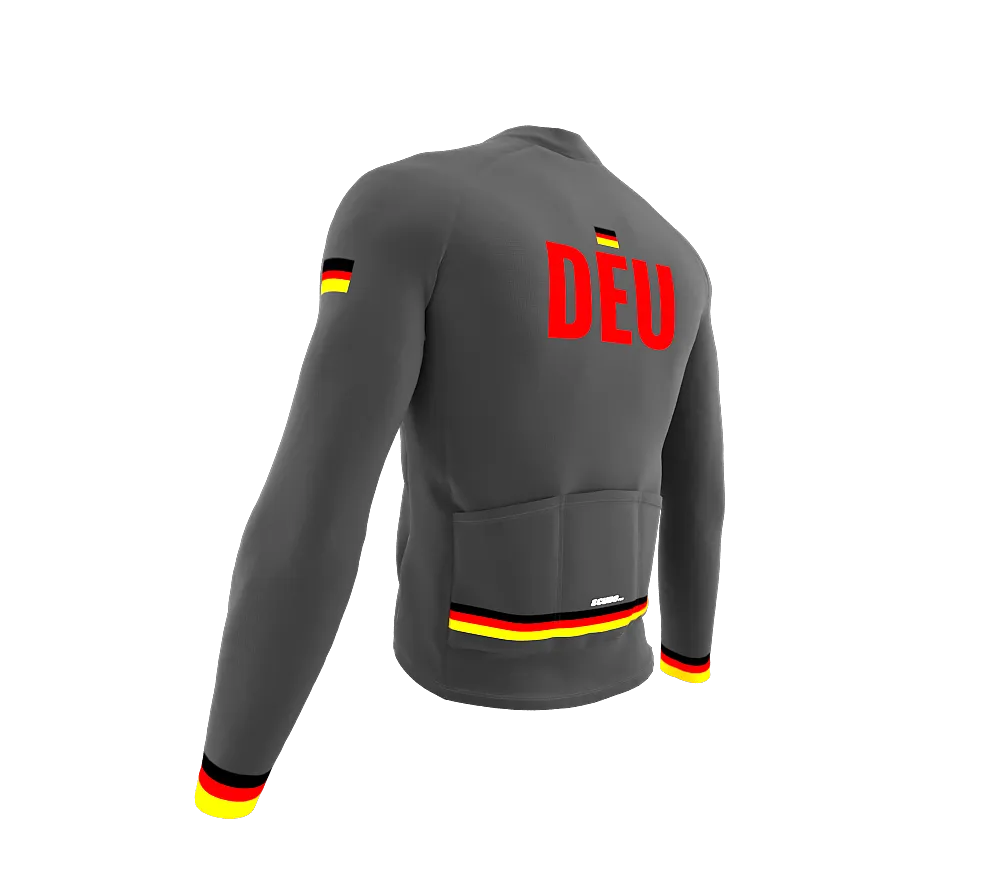 ScudoPro Pro Thermal Long Sleeve Cycling Jersey Country CODE Germany Gray | Men and Women