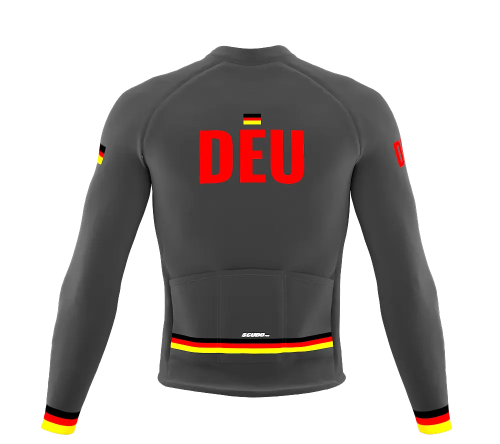 ScudoPro Pro Thermal Long Sleeve Cycling Jersey Country CODE Germany Gray | Men and Women