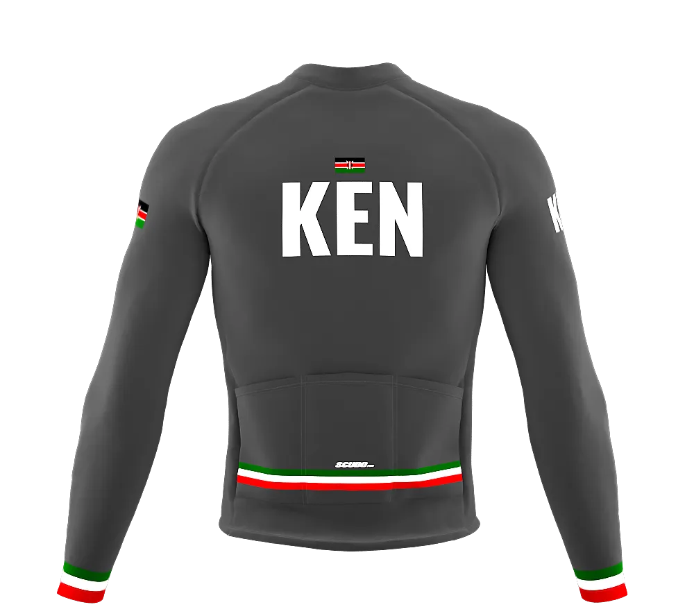 ScudoPro Pro Thermal Long Sleeve Cycling Jersey Country CODE Kenya Gray | Men and Women