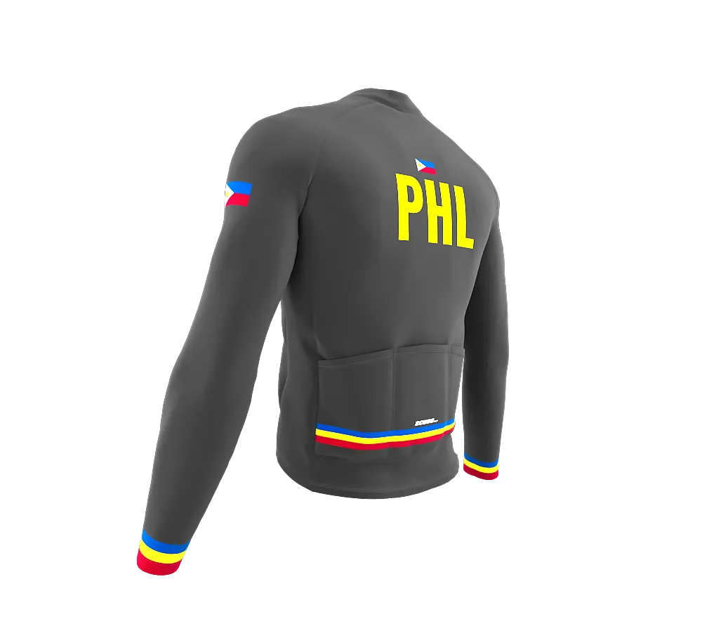 ScudoPro Pro Thermal Long Sleeve Cycling Jersey Country CODE Philippines Gray | Men and Women