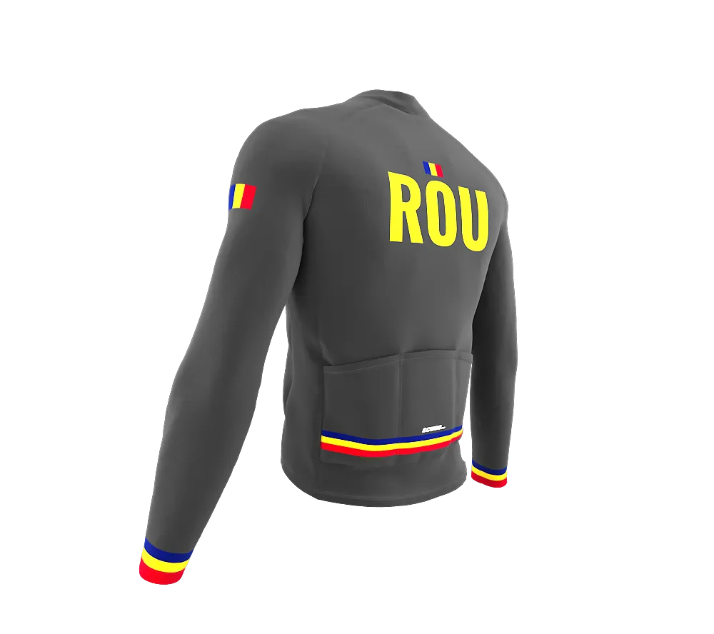 ScudoPro Pro Thermal Long Sleeve Cycling Jersey Country CODE Romania Gray | Men and Women