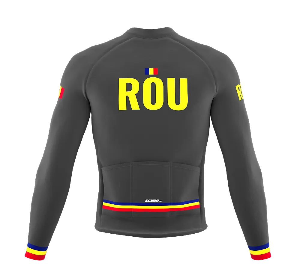 ScudoPro Pro Thermal Long Sleeve Cycling Jersey Country CODE Romania Gray | Men and Women