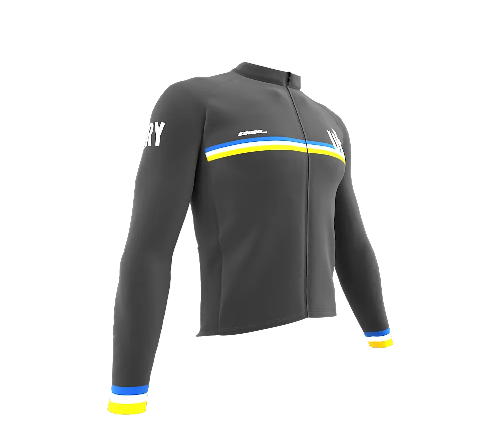 ScudoPro Pro Thermal Long Sleeve Cycling Jersey Country CODE Uruguay Gray | Men and Women