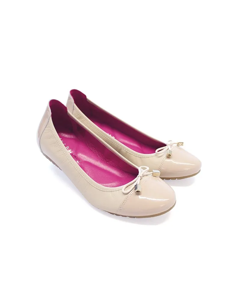 Seraphine Nude Ballet Flats with Pink Insoles