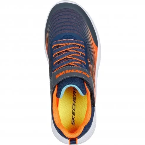 Skechers Microspec Advance | Navy/Orange | Boy's Colourful Sporty Trainers