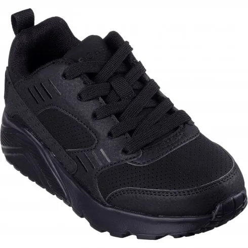 Skechers Uno Lite Beldore | Black | Childrens School Trainers