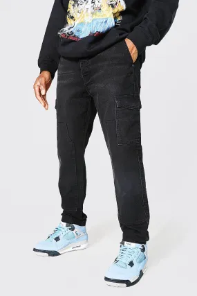 Slim Fit Multi Pocket Worker Cargo Jeans