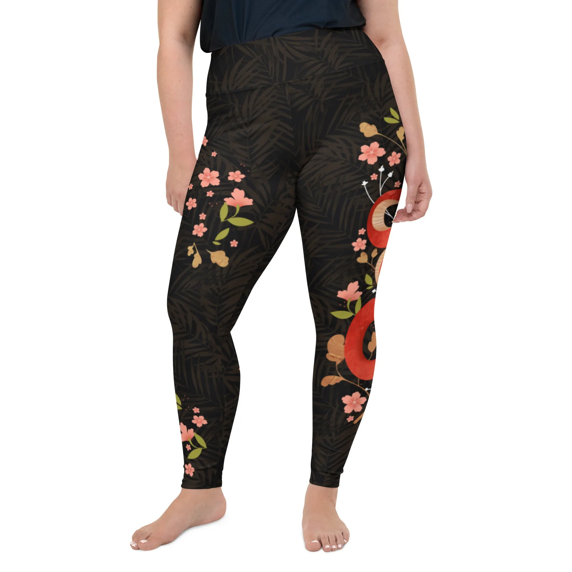 Snakes & Flowers Plus Size Leggings