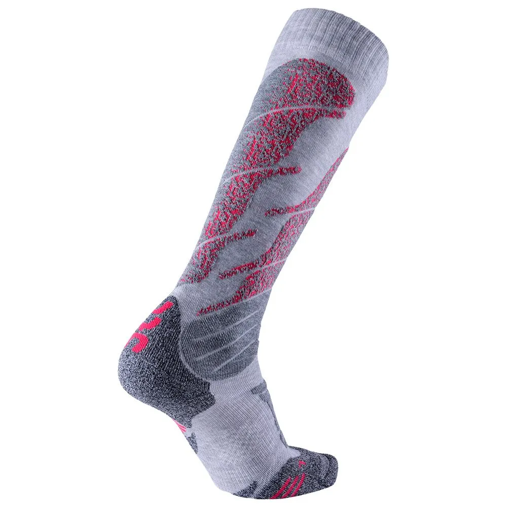 Socks Uyn ---Ski All Mountain Lady Light Grey Melange Coral