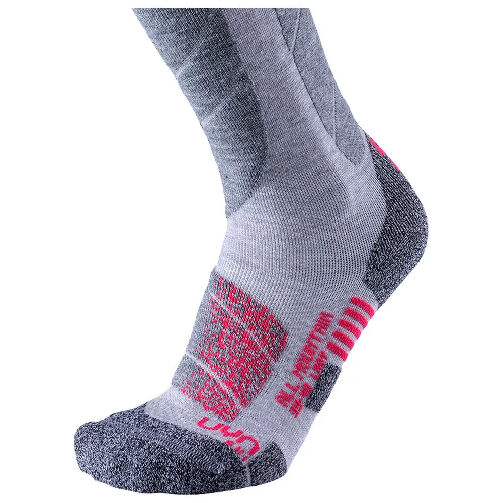 Socks Uyn ---Ski All Mountain Lady Light Grey Melange Coral