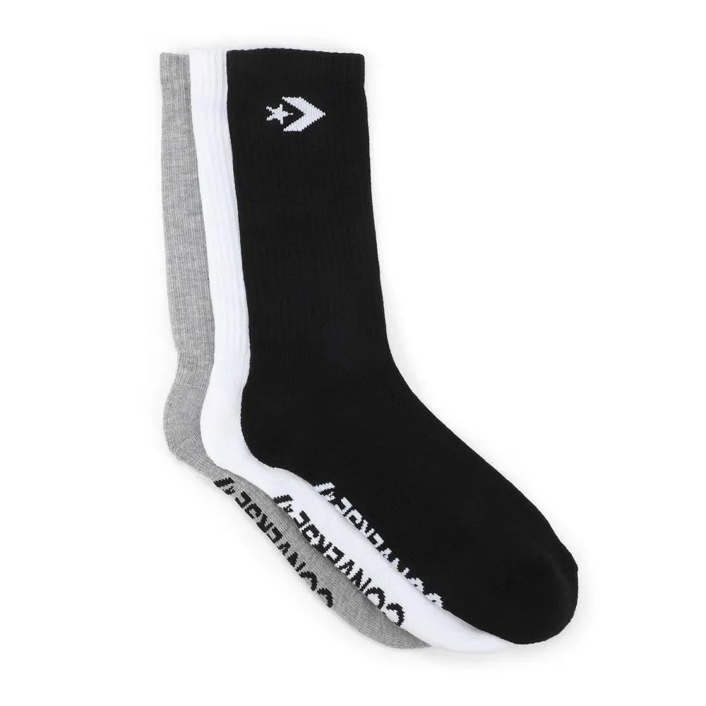 Soft Moc Mens Converse Sport Crew Sock 3 Pack - Multi