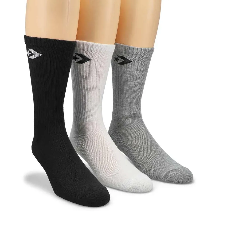 Soft Moc Mens Converse Sport Crew Sock 3 Pack - Multi