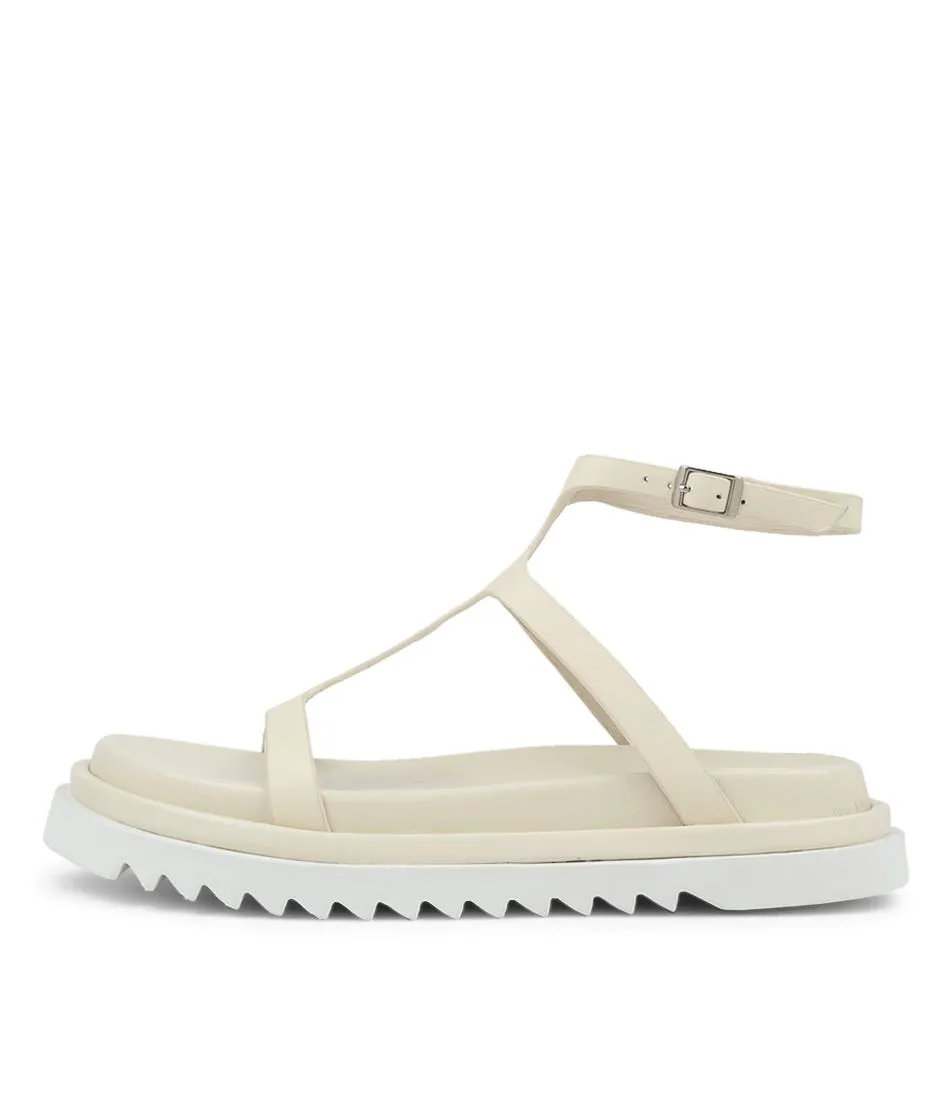 SOL SANA Stefani Footbed Off White Leather Sandals