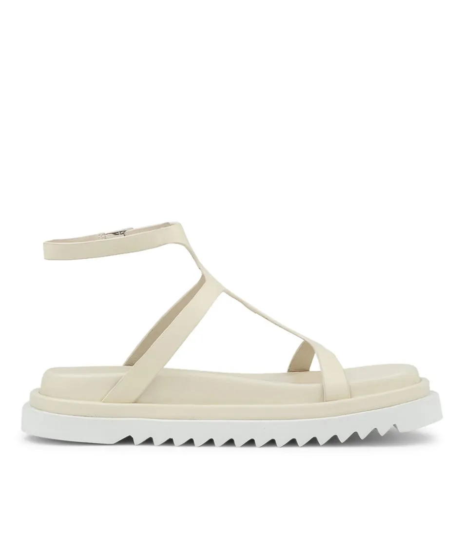 SOL SANA Stefani Footbed Off White Leather Sandals