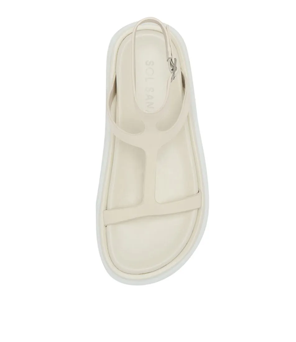 SOL SANA Stefani Footbed Off White Leather Sandals