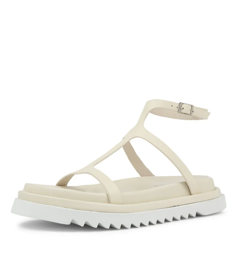 SOL SANA Stefani Footbed Off White Leather Sandals