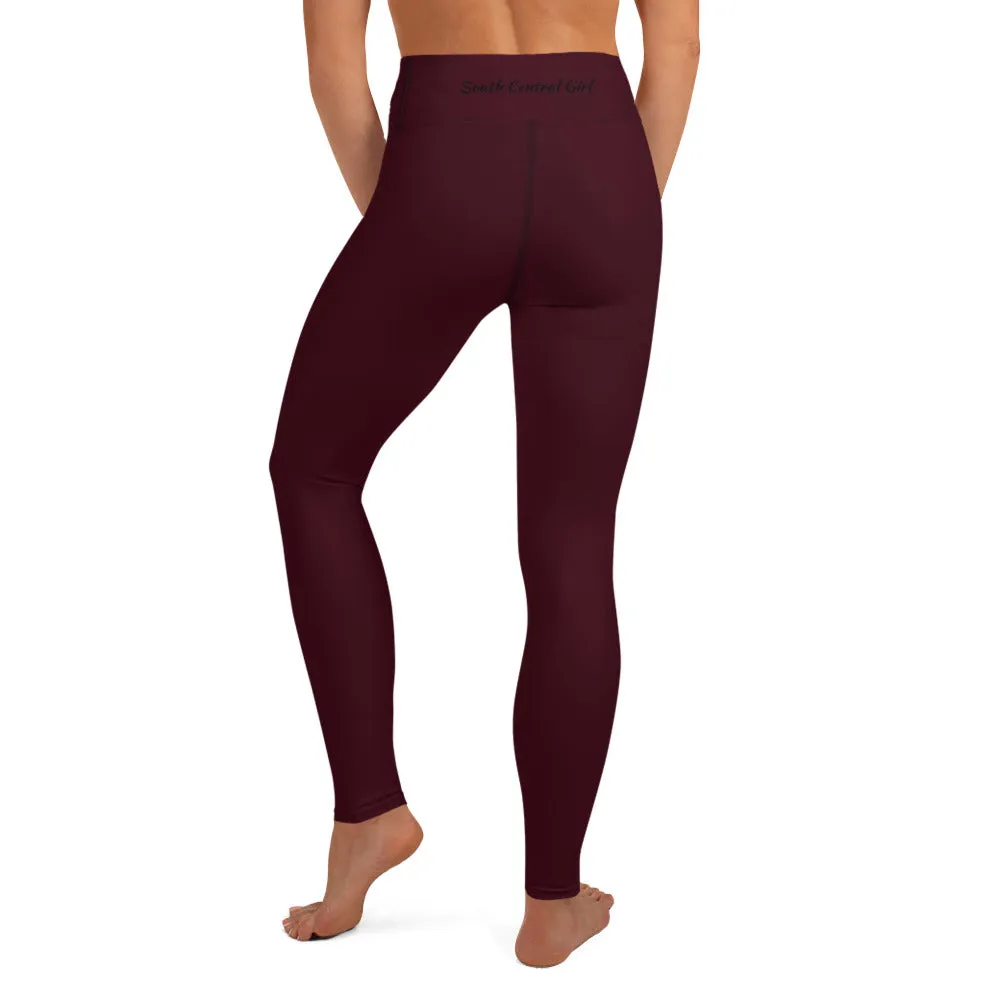 South Central Girl  Burgundy Wine Yoga Leggings