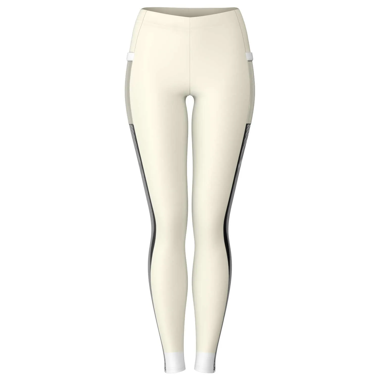 South Central Girl Cream with Black Mesh Yoga Leggings