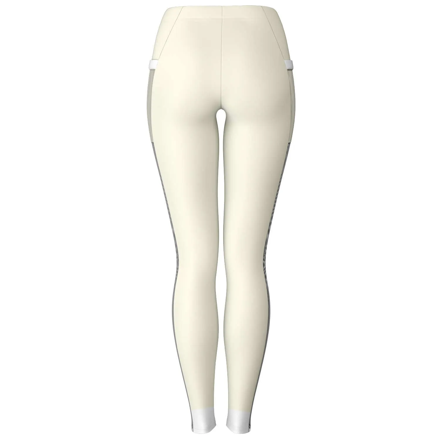 South Central Girl Cream with Black Mesh Yoga Leggings