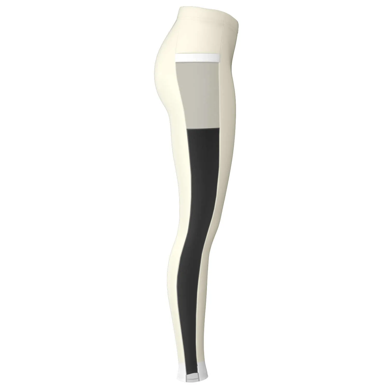 South Central Girl Cream with Black Mesh Yoga Leggings