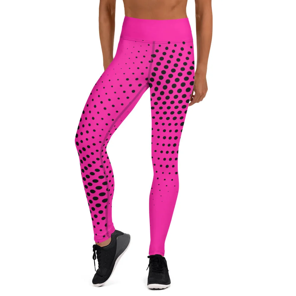 South Central Girl Fuschia Half Tone Yoga Leggings