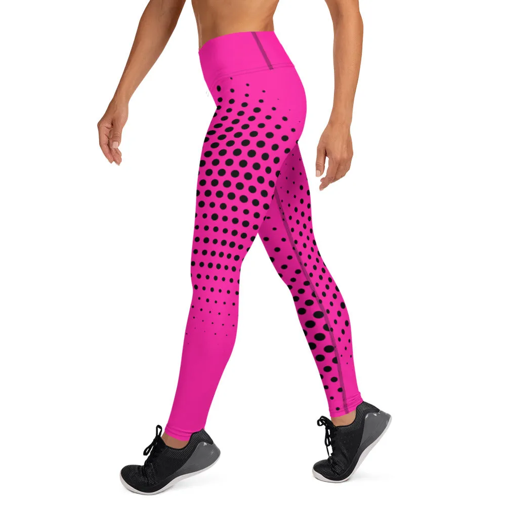 South Central Girl Fuschia Half Tone Yoga Leggings